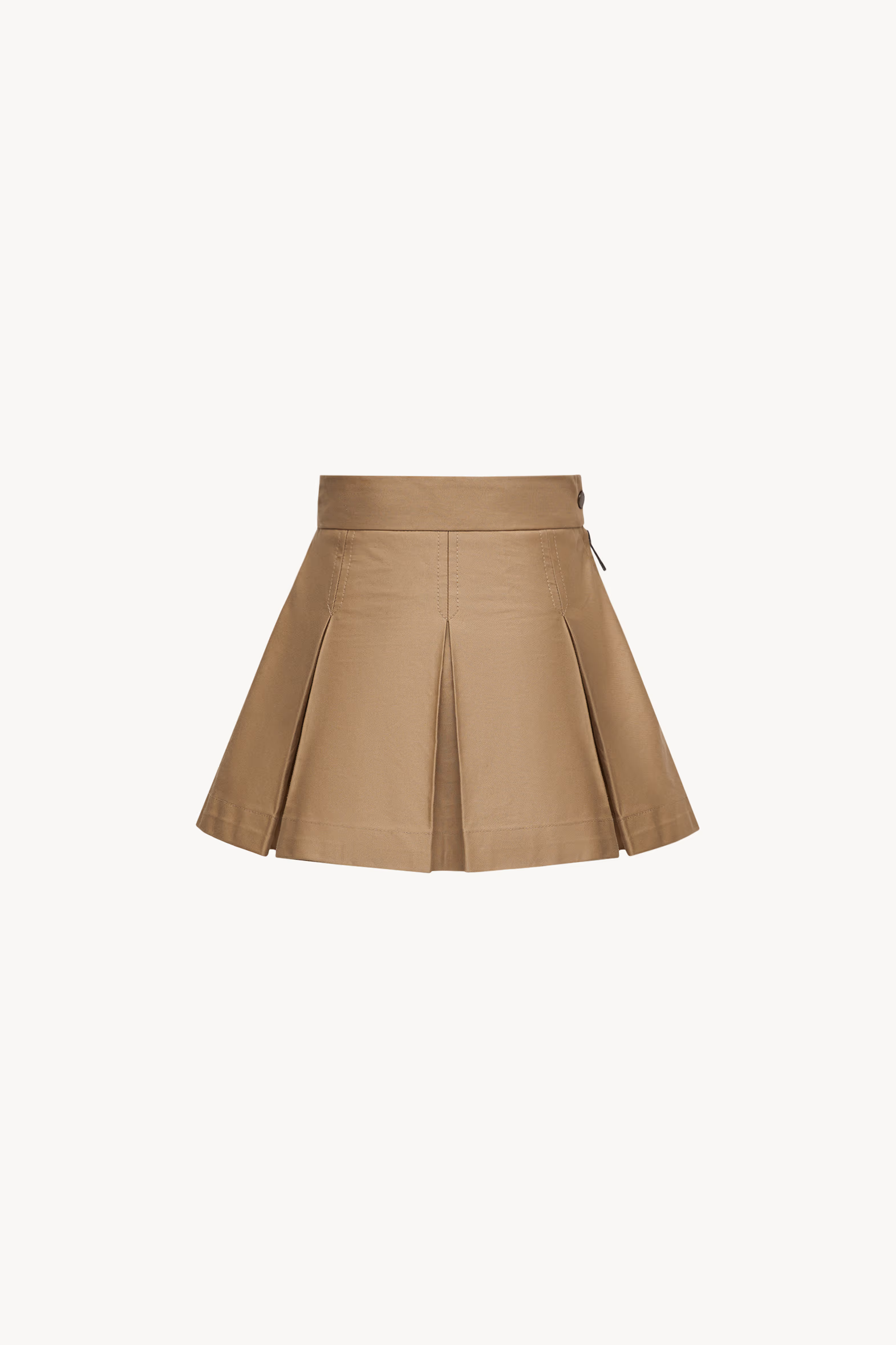 Pleated Cotton Gabardine Skirt Girl Beige Moncler 4